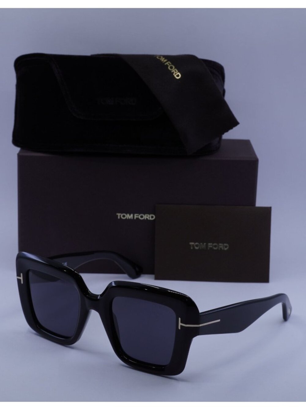 Tom Ford Esme FT1157 01A Square Sunglasses - Black / Smoke